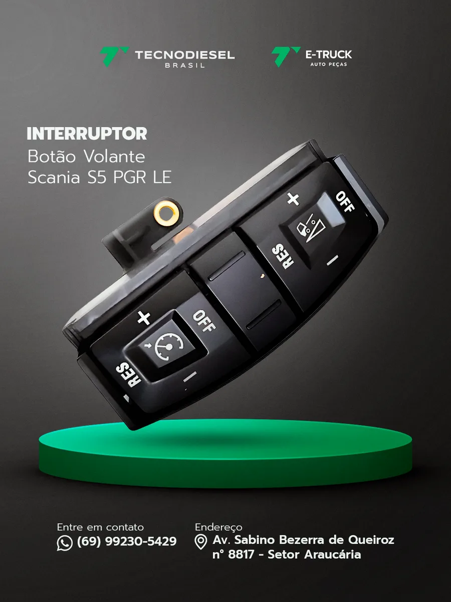 Interruptor Botão Volante Scania S5 PGR LE