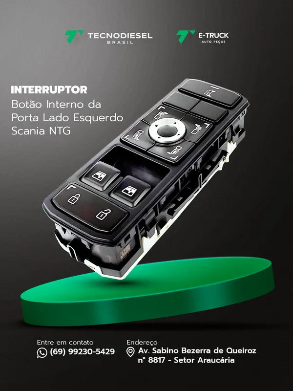 Interruptor Botão Interno da Porta Lado Esquerdo Scania NTG