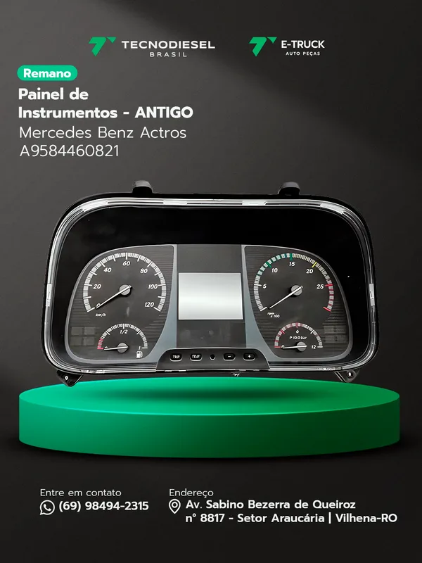 Painel de Instrumentos Mercedes-Benz Actros Antigo (Remanufaturado)