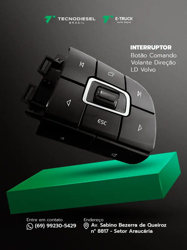 Interruptor Botão Comando Volante Direção LD Volvo