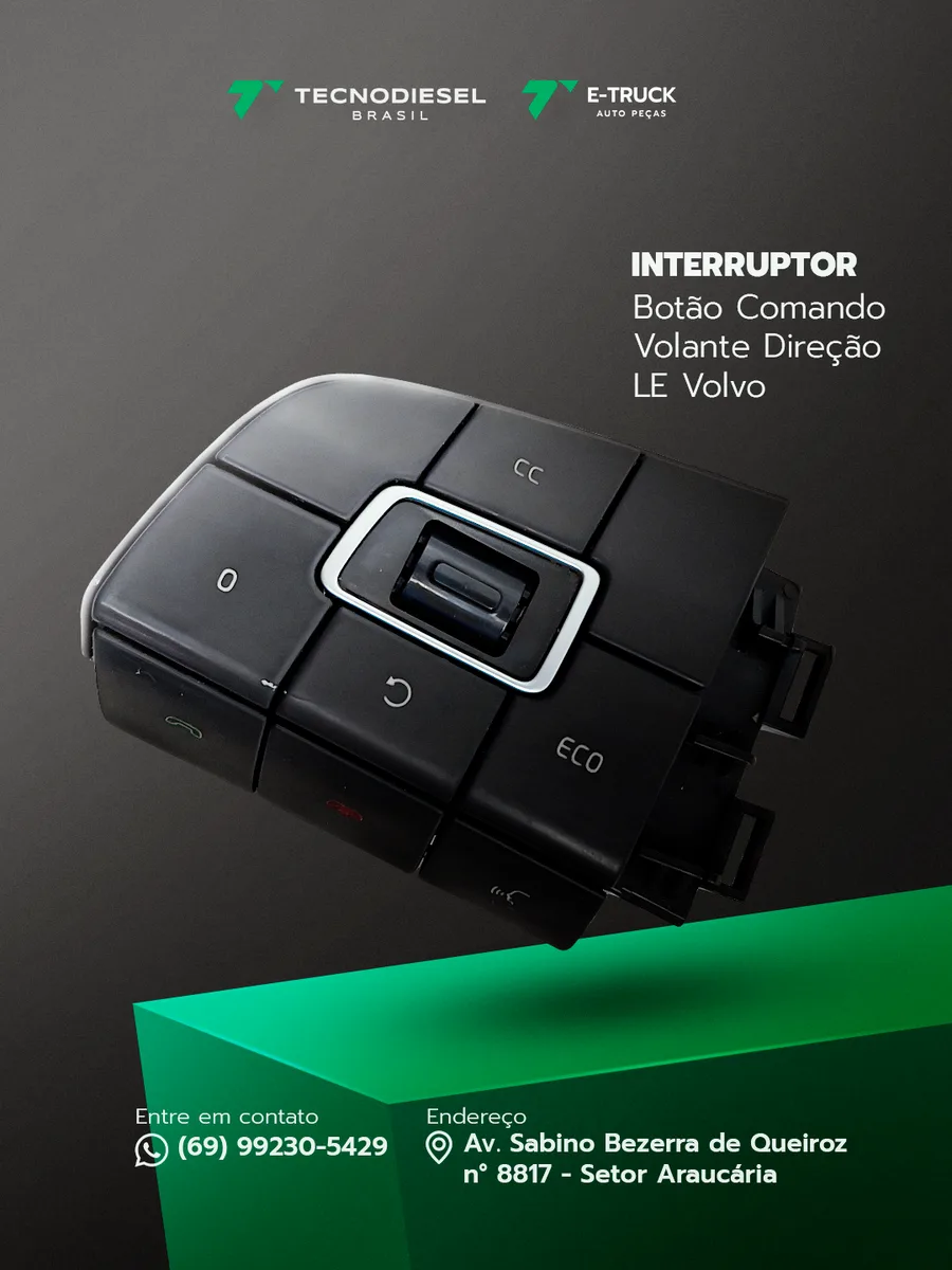 Interruptor Botão Comando Volante Direção LE Volvo