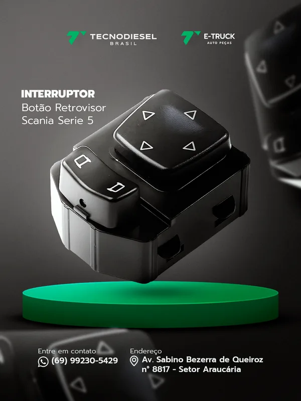 Interruptor Botão Retrovisor Scania Série 5